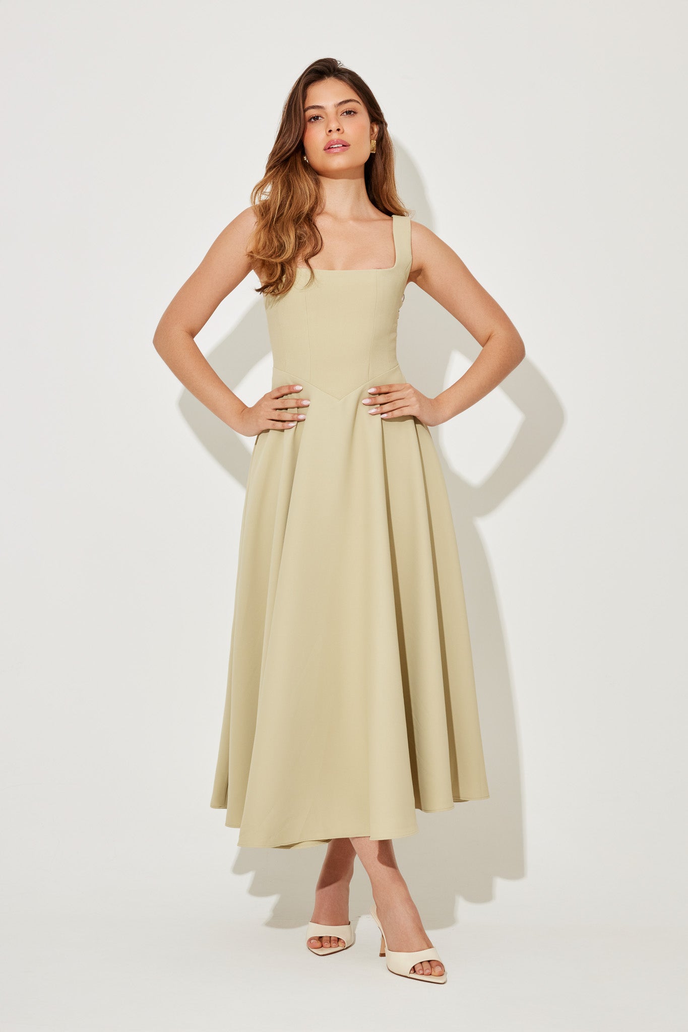 Celestara™ Flow Midi Dress — Own Every Room with Effortless, Jaw-Dropping Elegance