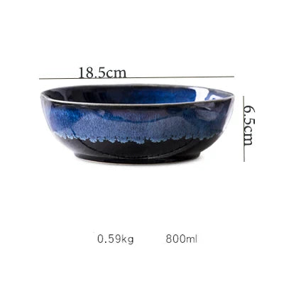 Liora — Blue Ceramic Bowl with Durable Glazed Finish