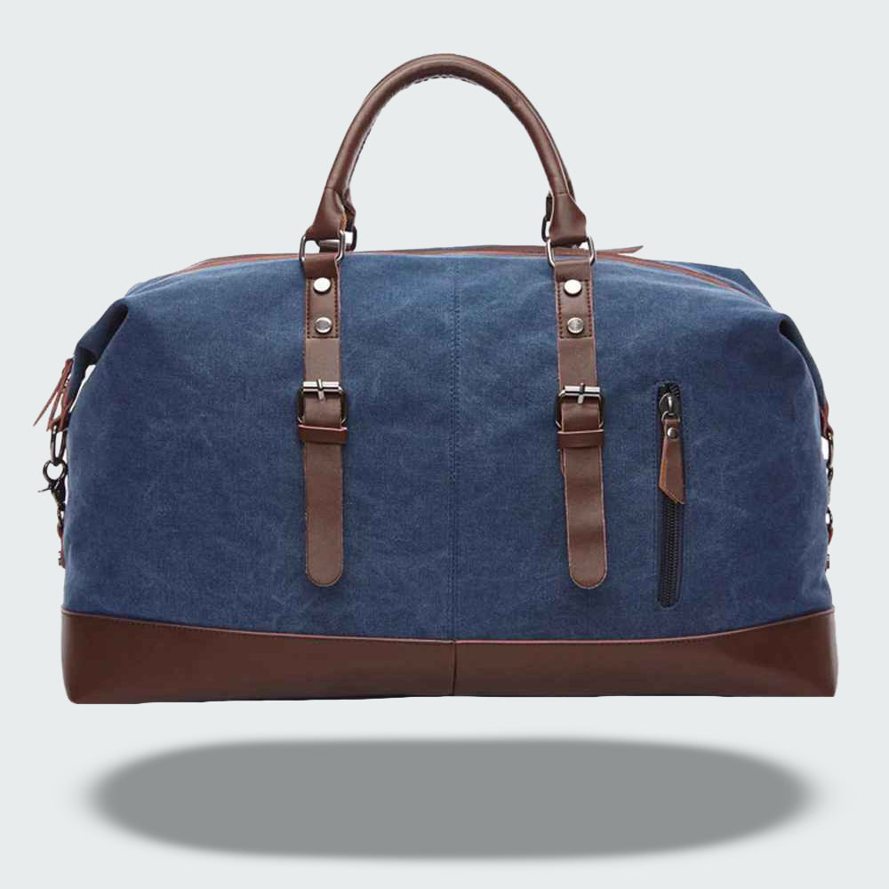 Soren — Durable Waxed Canvas Travel Duffle Bag with Leather Accents