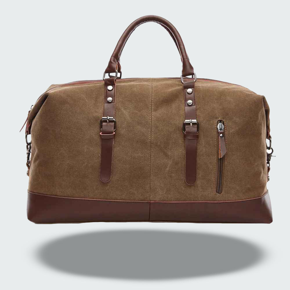Soren — Durable Waxed Canvas Travel Duffle Bag with Leather Accents
