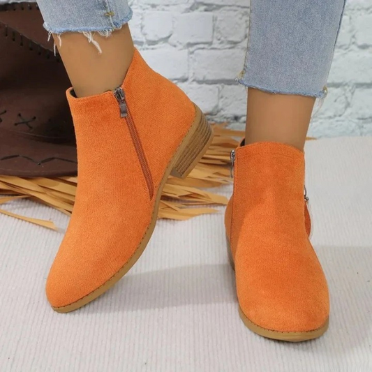 Elara Slip-On Ankle Boots — Durable Comfortable Shoes with Side Zipper