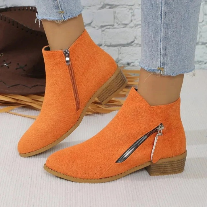 Elara Slip-On Ankle Boots — Durable Comfortable Shoes with Side Zipper