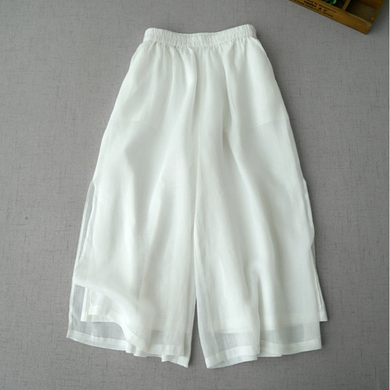 Alora Breeze — Lightweight Cotton-Linen Pants with Side Slits