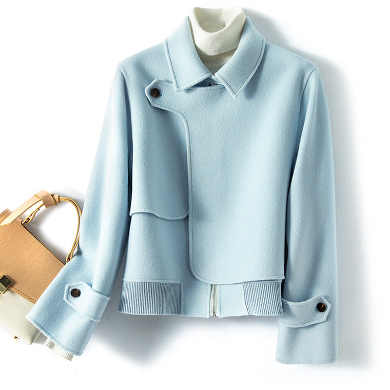 Brynna Wool Jacket — Cropped Wool Coat with Modern Structured Fit