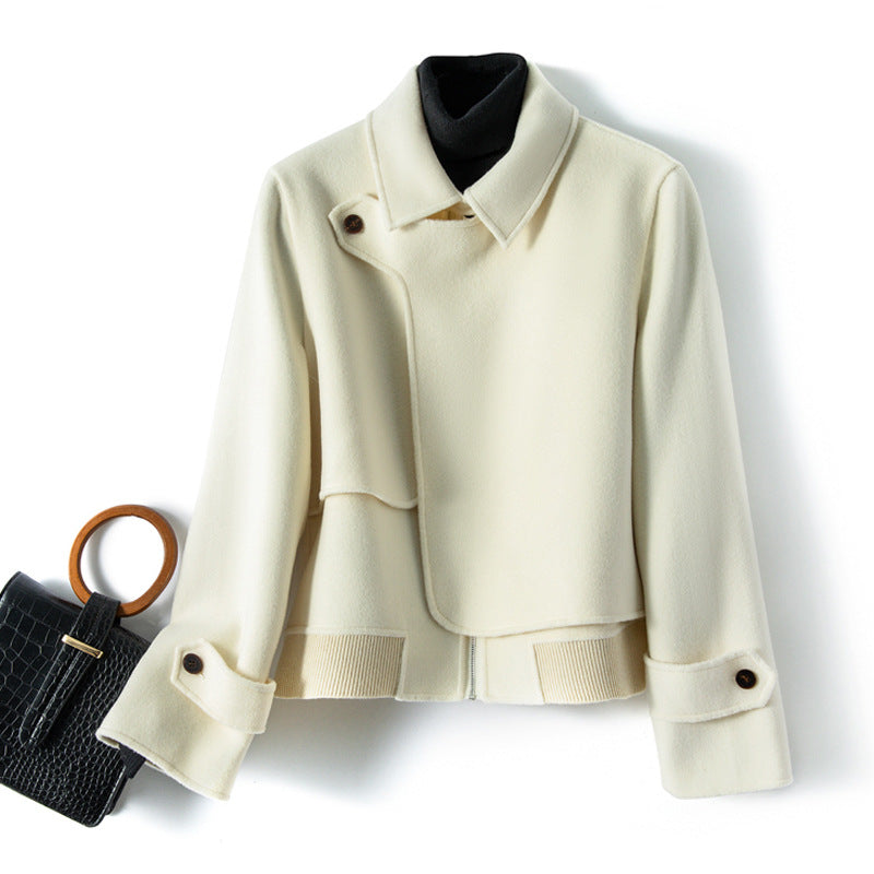 Brynna Wool Jacket — Cropped Wool Coat with Modern Structured Fit