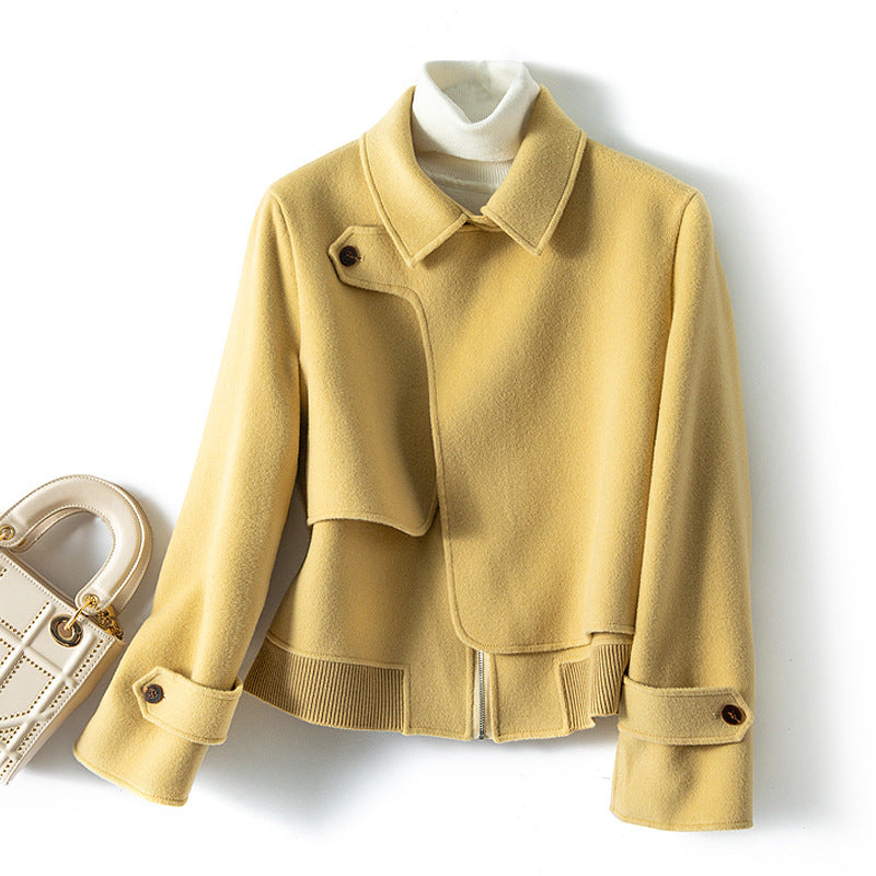 Brynna Wool Jacket — Cropped Wool Coat with Modern Structured Fit