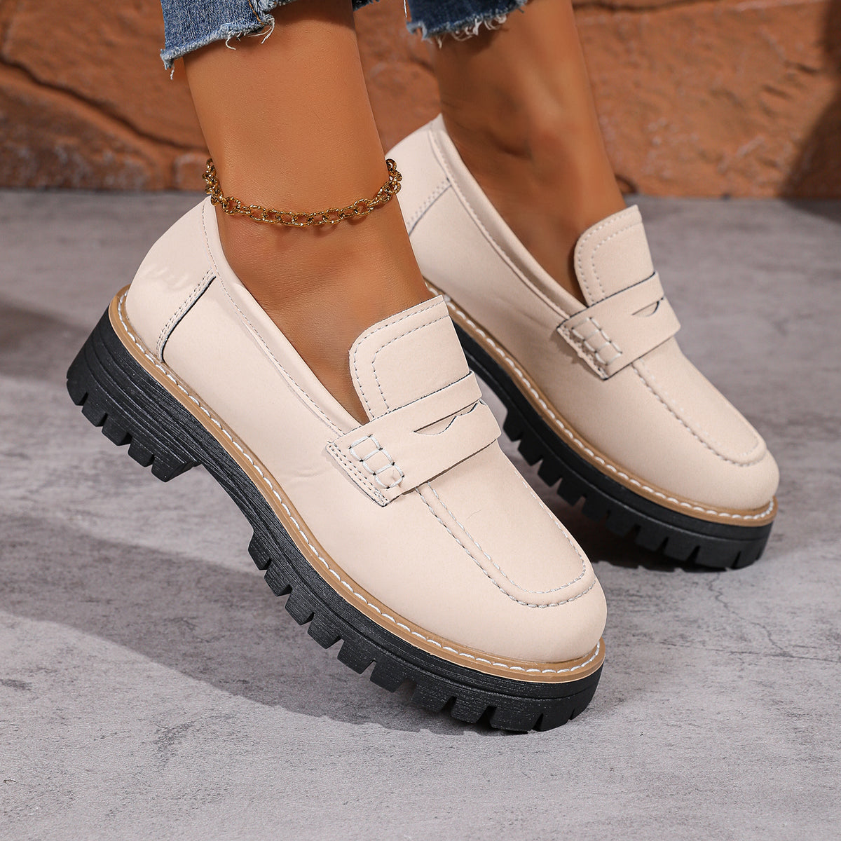 Norla Lugloafers — Chunky Sole Penny Loafers with Cushioned Comfort