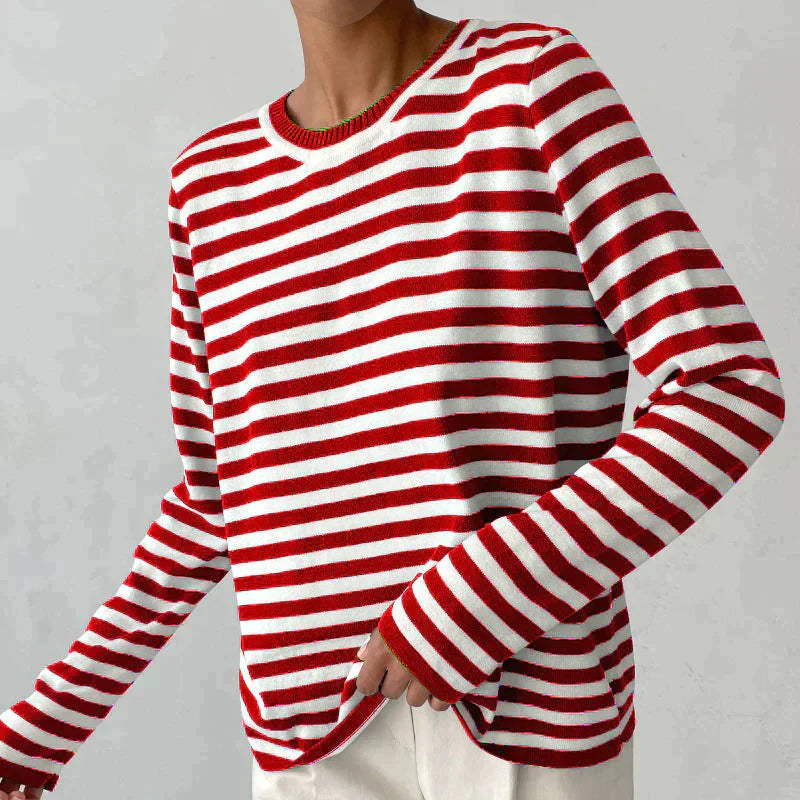 Niora — Organic Cotton Long Sleeve Shirt with Striped Design