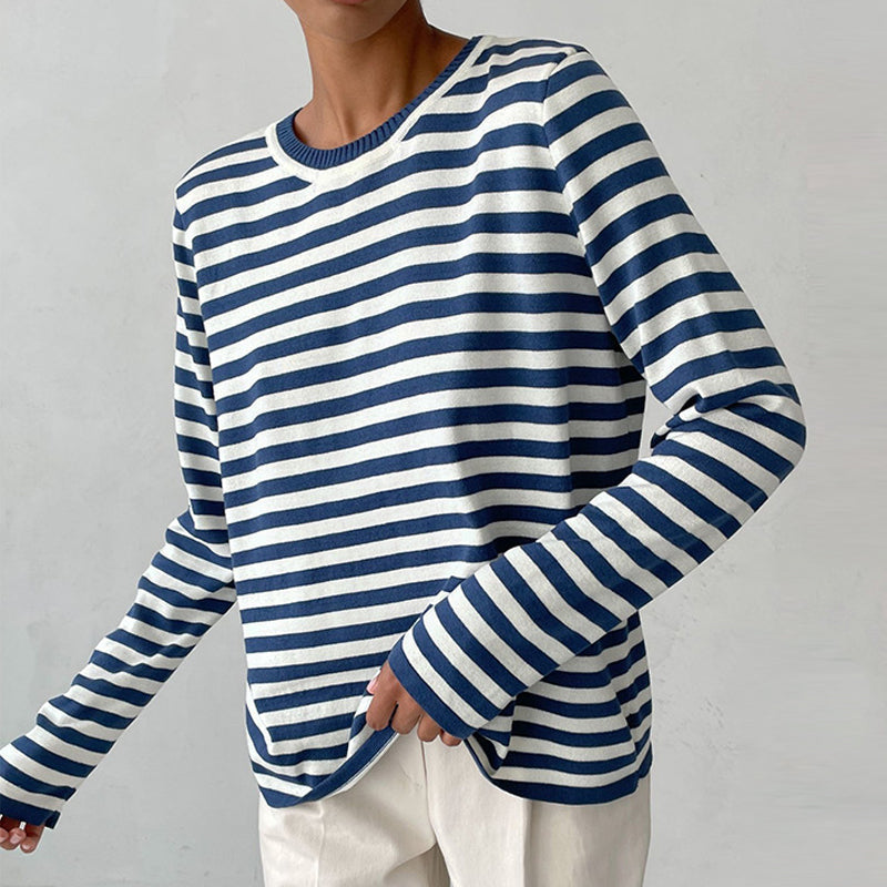 Niora — Organic Cotton Long Sleeve Shirt with Striped Design