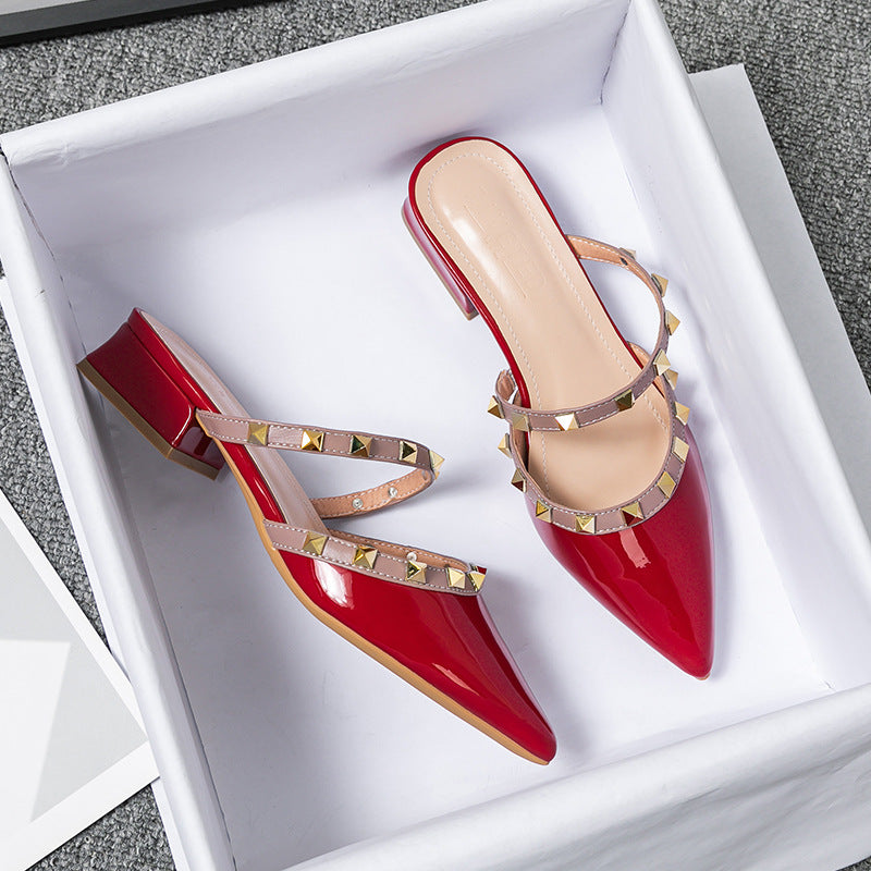 Glossy Leather Mules™ — Own the Room with Bold Shine and All-Day Power