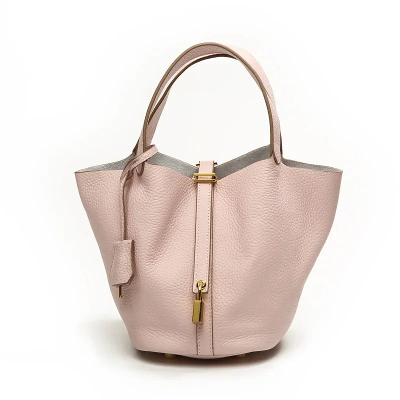 Liora — Handmade Full-Grain Leather Handbag with Zip Closure