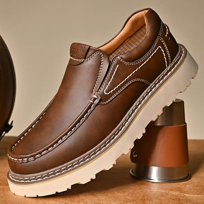 Elara — Genuine Leather Orthopedic Loafers with Slip-Resistant Sole