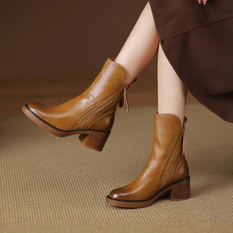 Elevon — Vegan Leather Ankle Boots with Double Side Zippers
