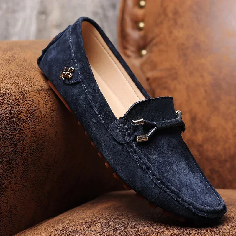 Velorio — Premium Suede Loafers with Cushioned Comfort and Metallic Accents