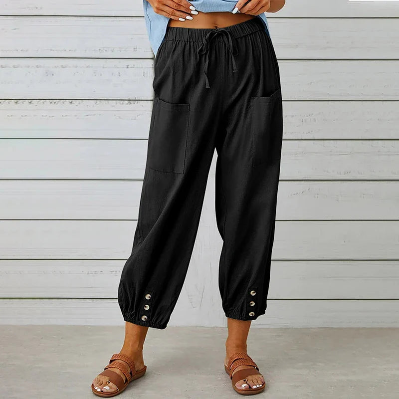 Zerien Cotton-Linen Pants — Breathable Warm-Weather Casual Trousers
