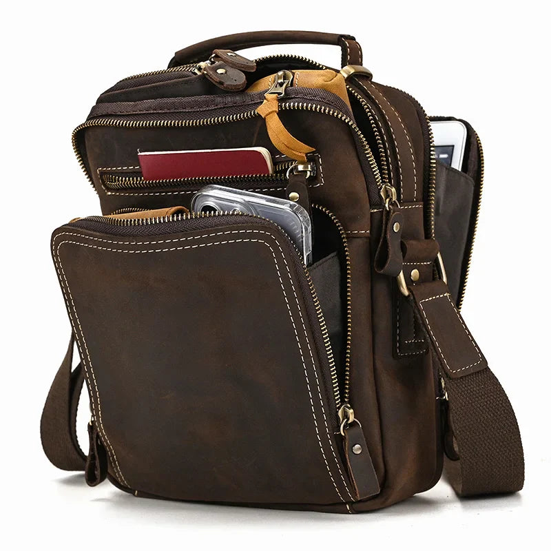 Logan Messenger — Full-Grain Leather Bag with Tablet Pocket