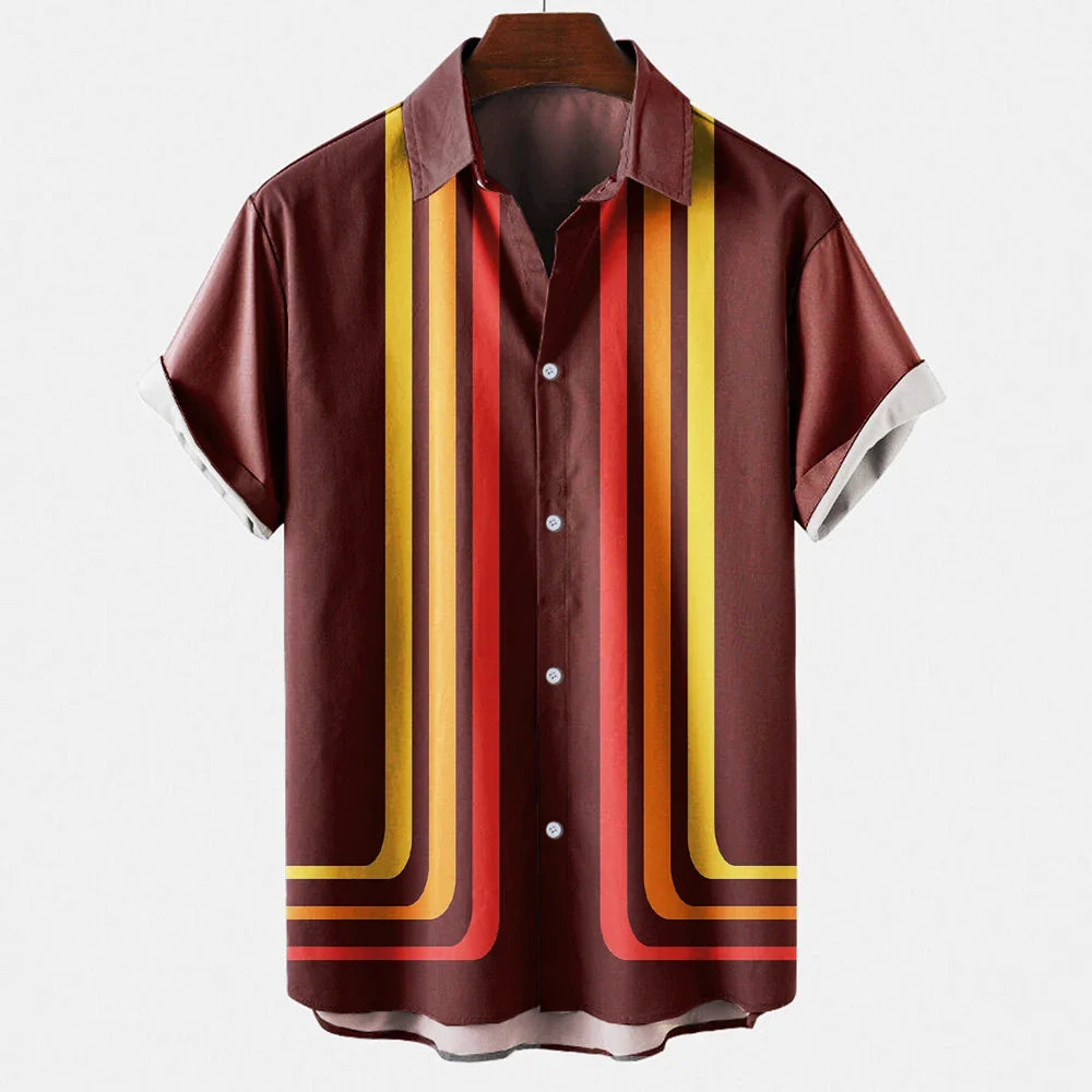 Terrico Linen Shirt — Breathable Summer Shirt with Retro Stripes