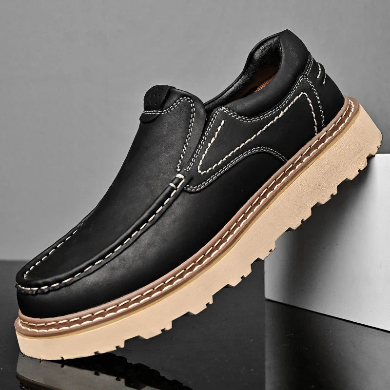 Elara — Genuine Leather Orthopedic Loafers with Slip-Resistant Sole