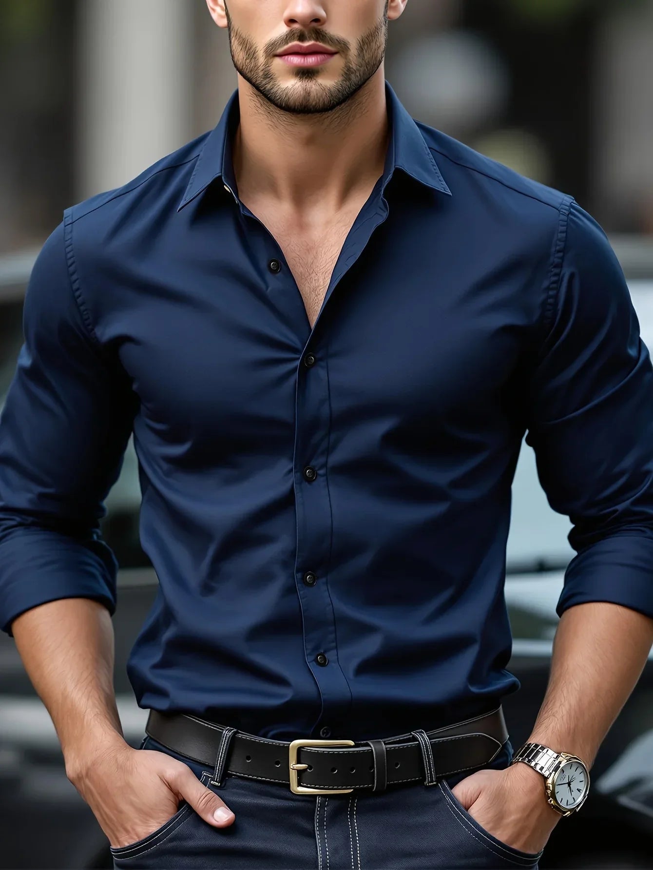 Remsen Oxford — Wrinkle-Resistant Cotton Shirt with Athletic Fit
