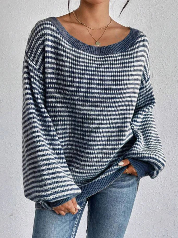 Elowen — Oversized Drop-Shoulder Knit Sweater for Cozy Layering