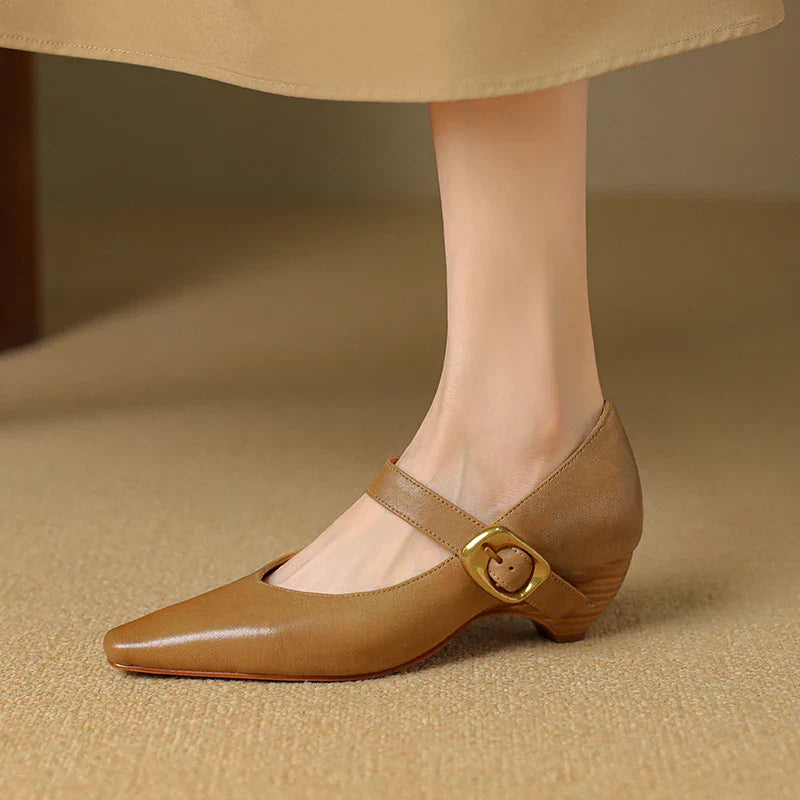 Liora — Genuine Leather Mary Jane Pumps with Cushioned Comfort