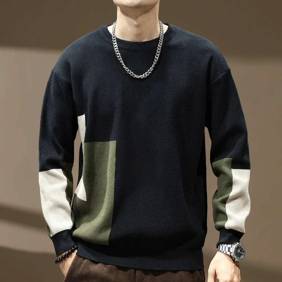 Ryler 12-Stitch Sweater — Lightweight Italian Knit with Round Neck