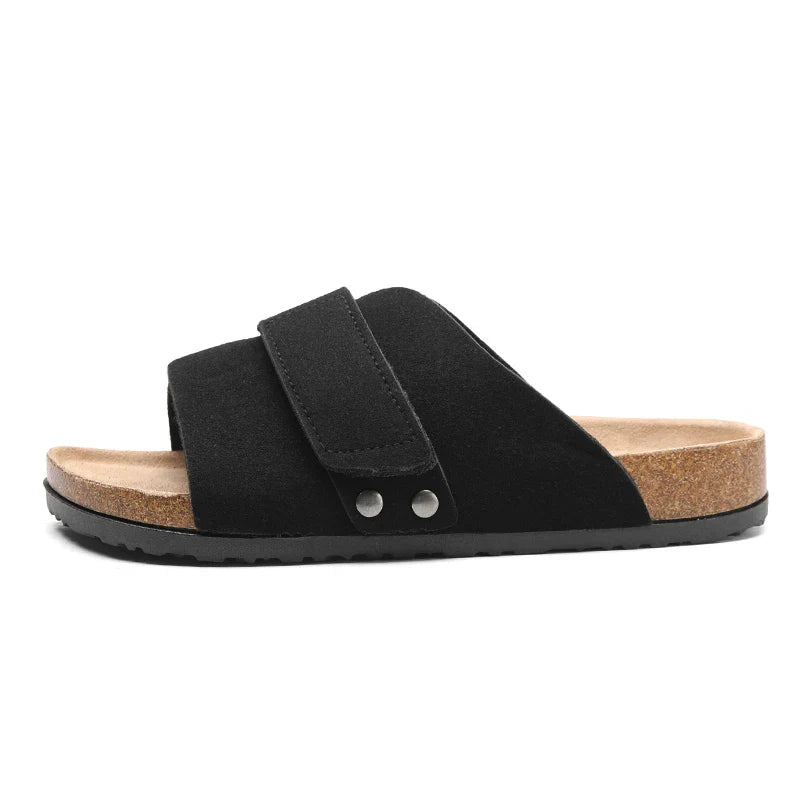Linora — Men's Genuine Suede Leather Sandals with Adjustable Straps