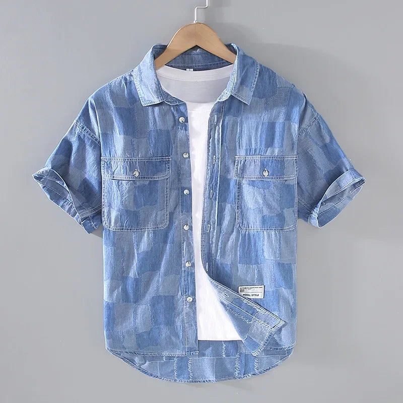 Lomell Shirt — Lightweight Checkered Cotton Blend with Dual Pockets