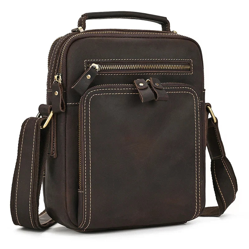 Logan Messenger — Full-Grain Leather Bag with Tablet Pocket