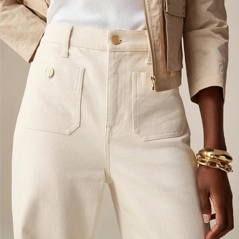 Liora Jeans — High-Waist Loose Denim Trousers with Stretch Fabric
