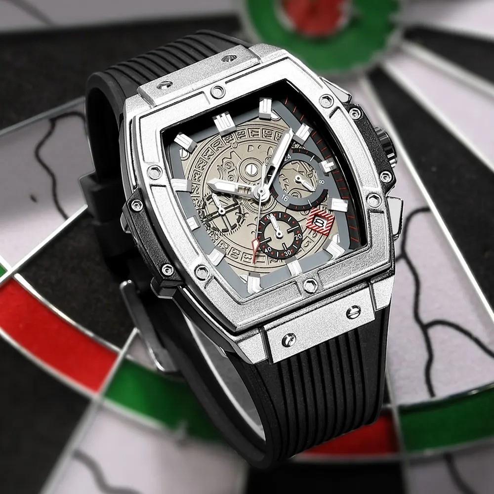 Azore — Aztec-Inspired Chronograph Watch with Silicone Strap