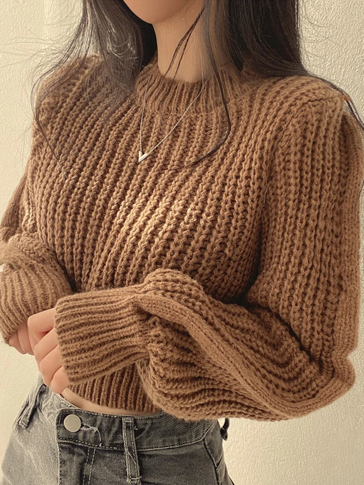 Liora — Vintage Lantern Sleeve Sweater with Loose Fit for Women