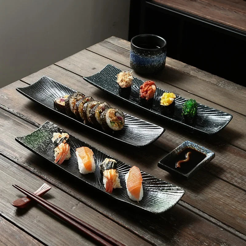 Liora — Minimalist Ceramic Sushi Plate with Elegant Design