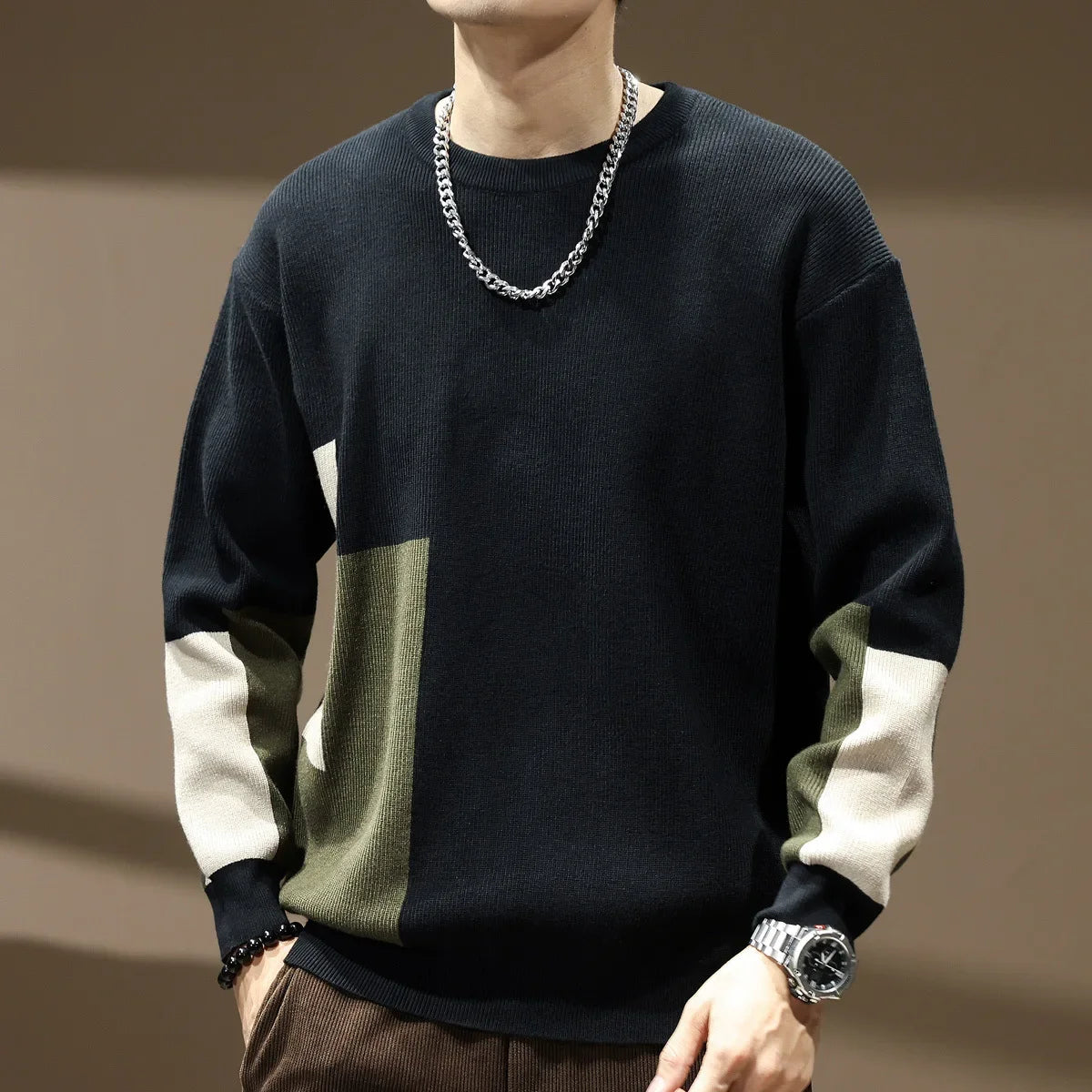 Ryler 12-Stitch Sweater — Lightweight Italian Knit with Round Neck