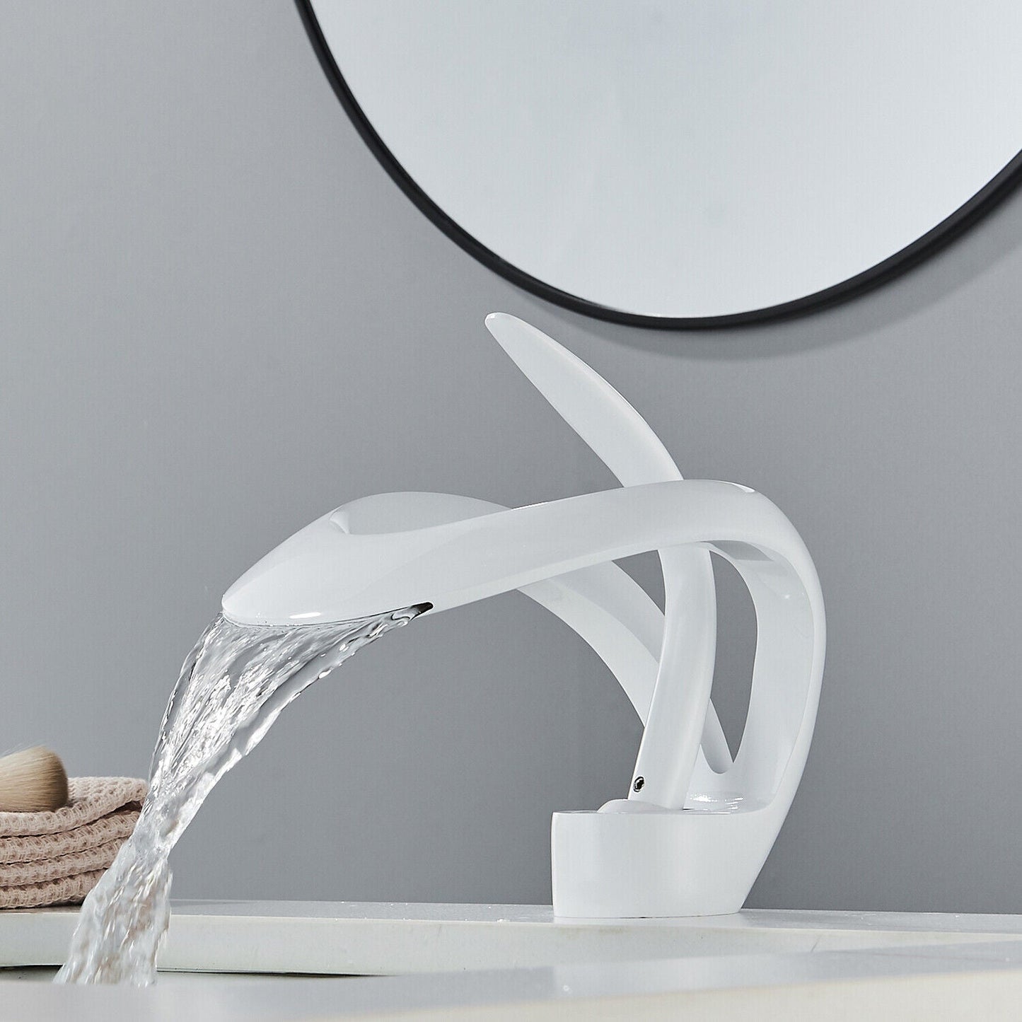 Odda — Modern Waterfall Bathroom Sink Faucet with Single Lever Design