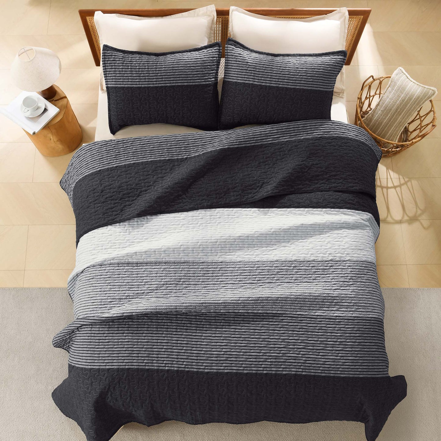 NoirZen™ Quilt Set — Wrap Yourself in Bold Style and All-Season Cloudlike Comfort