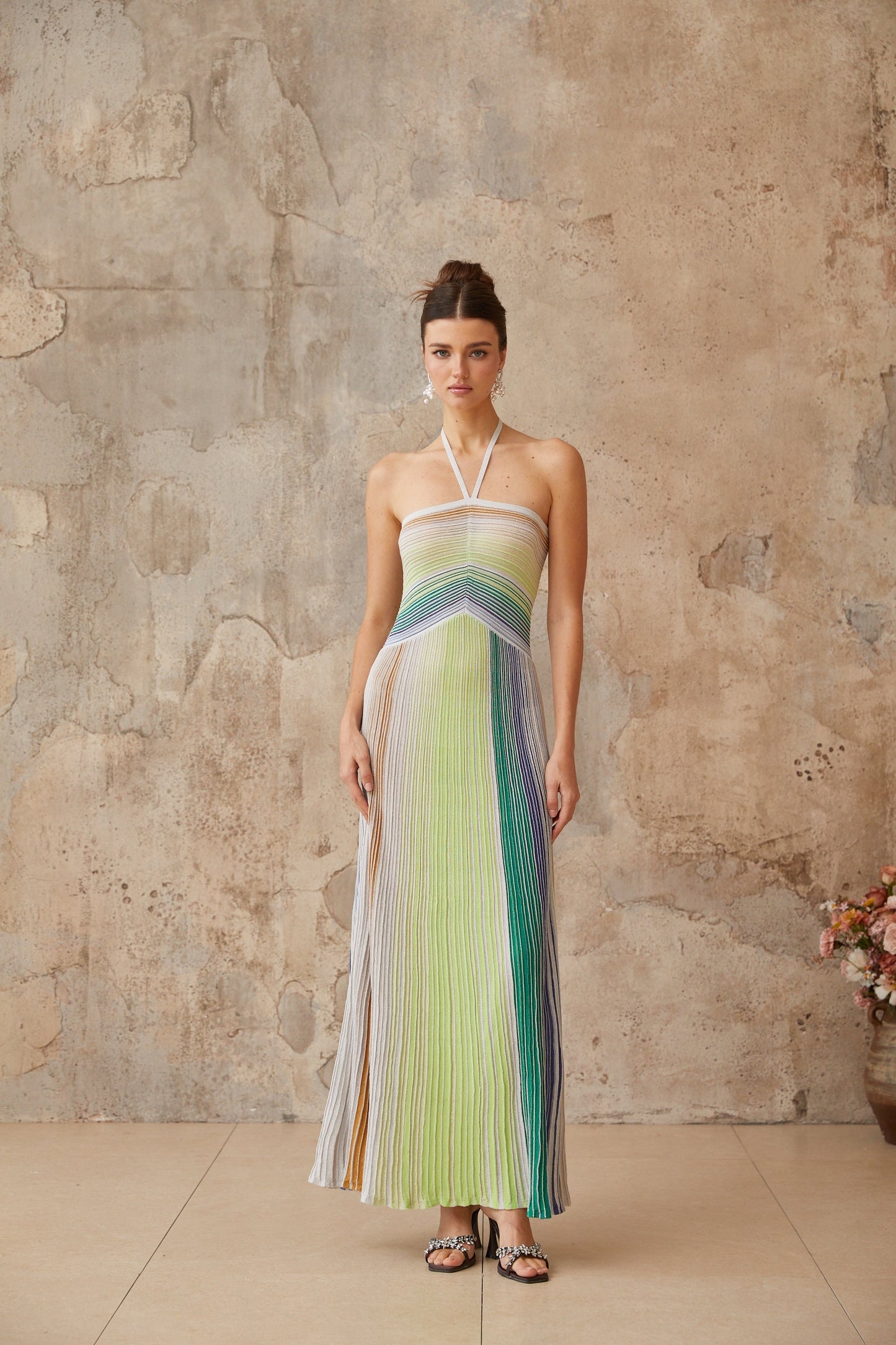 Halterneck Shimmer Dress™ — Own Every Room with Unstoppable, Weightless Glamour