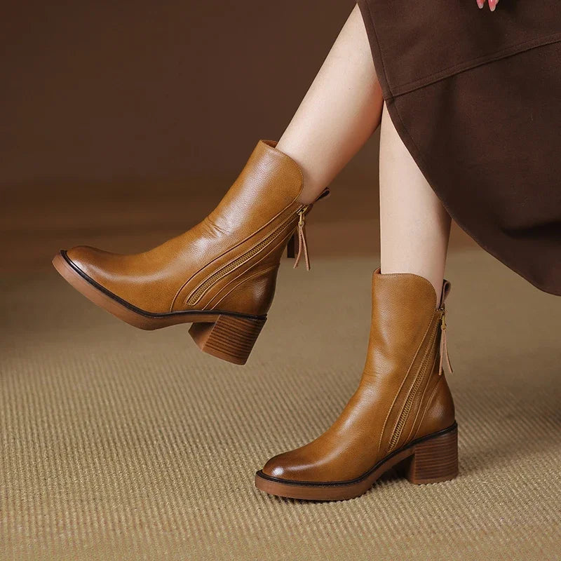 Elevon — Vegan Leather Ankle Boots with Double Side Zippers