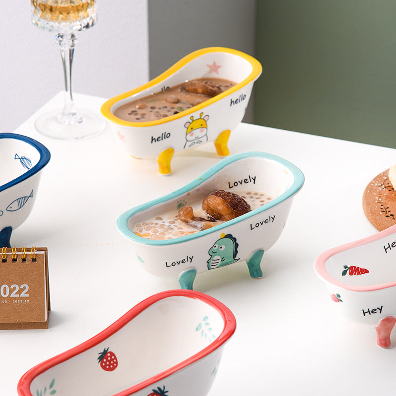 Liora — Mini Ceramic Bathtub Bowl with Vintage Clawfoot Design