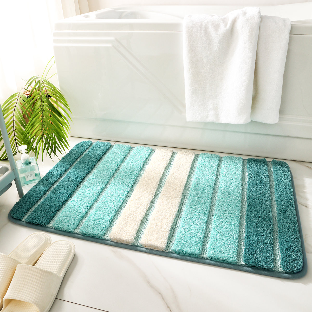 Liora — Organic Cashmere Bath Rug with Non-Slip Backing