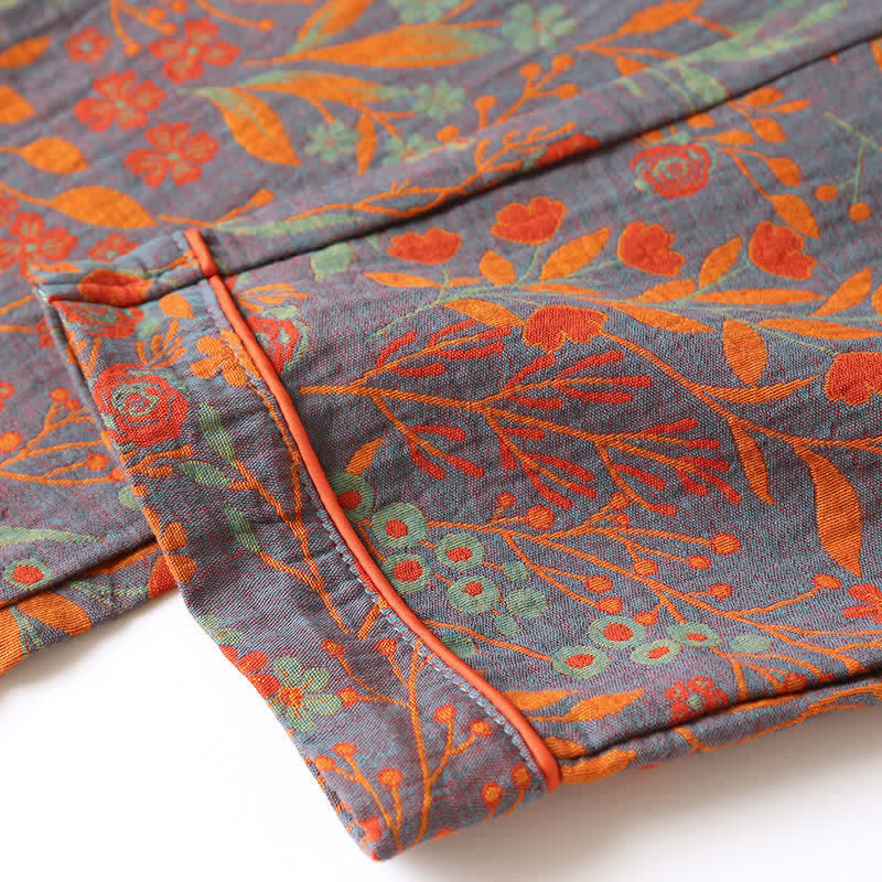 Liora — Floral Jacquard Cotton Loungewear Set with Lightweight Comfort