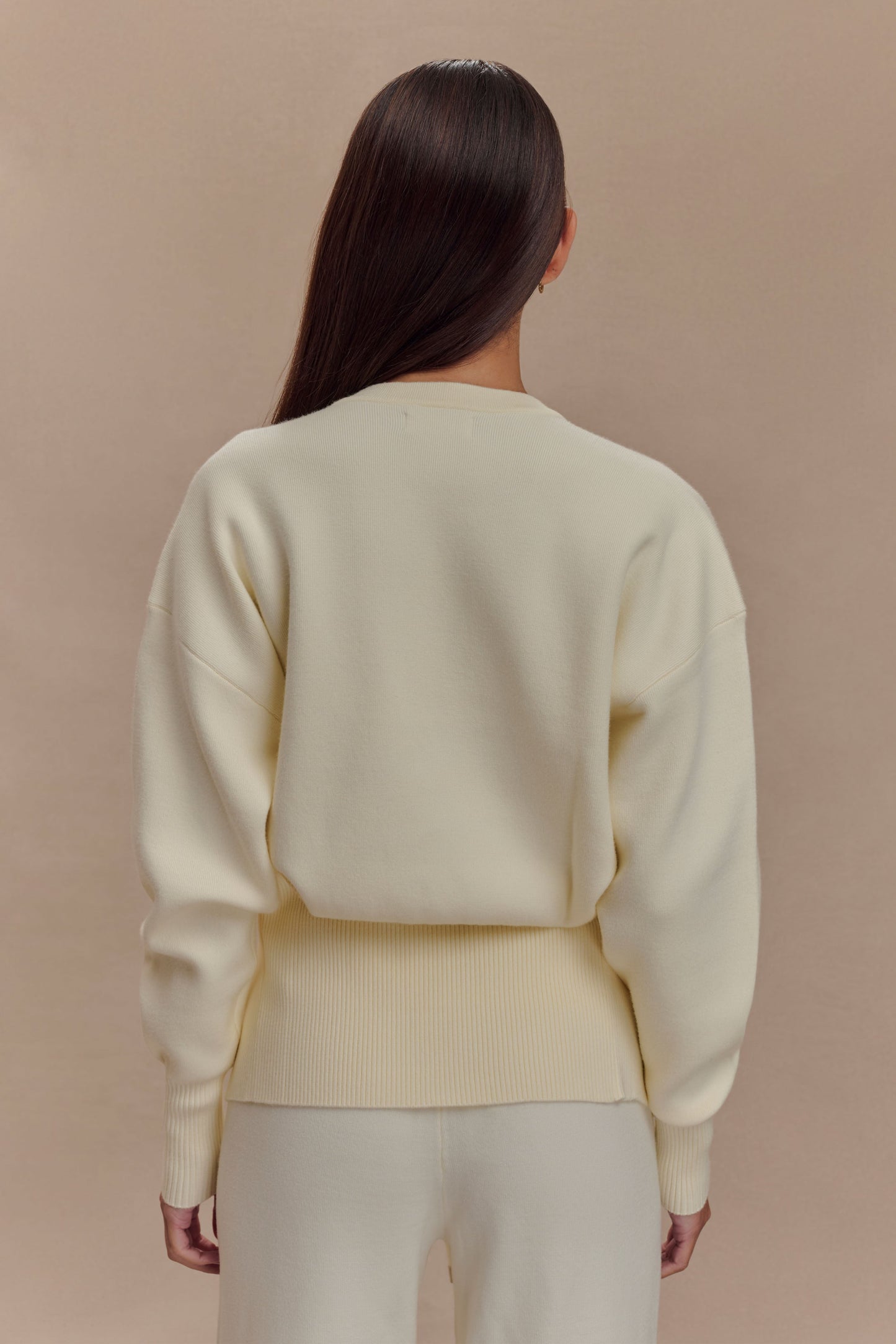 Vexora Buttoned Oversized Cardigan - Ivory