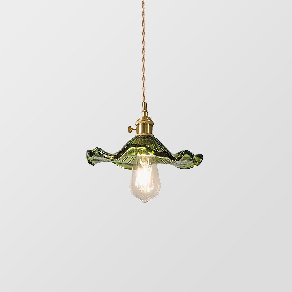 Liora — Floral Glass LED Pendant Light with Warm Glow