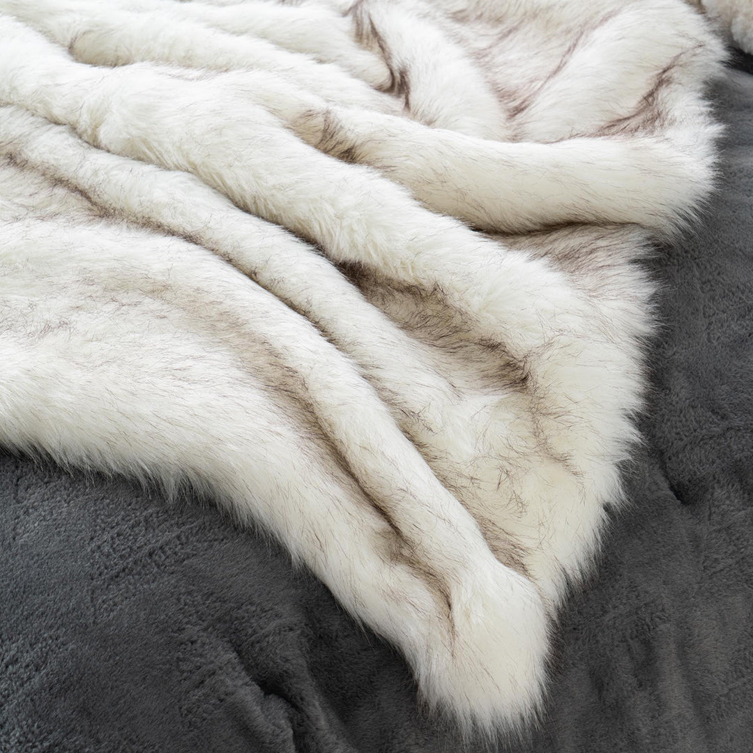 CozyLux Faux Fox Fur Throw — Plush, Eco-Friendly and Warm Blanket
