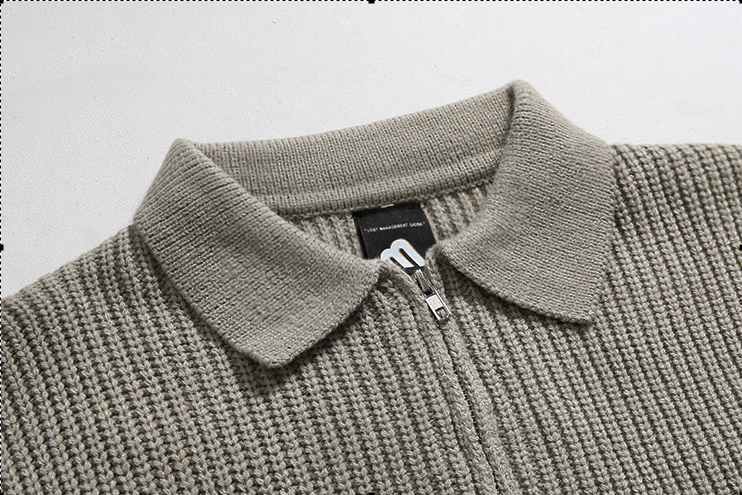 Norla — Knitted Half-Zip Sweater with Adjustable Collar