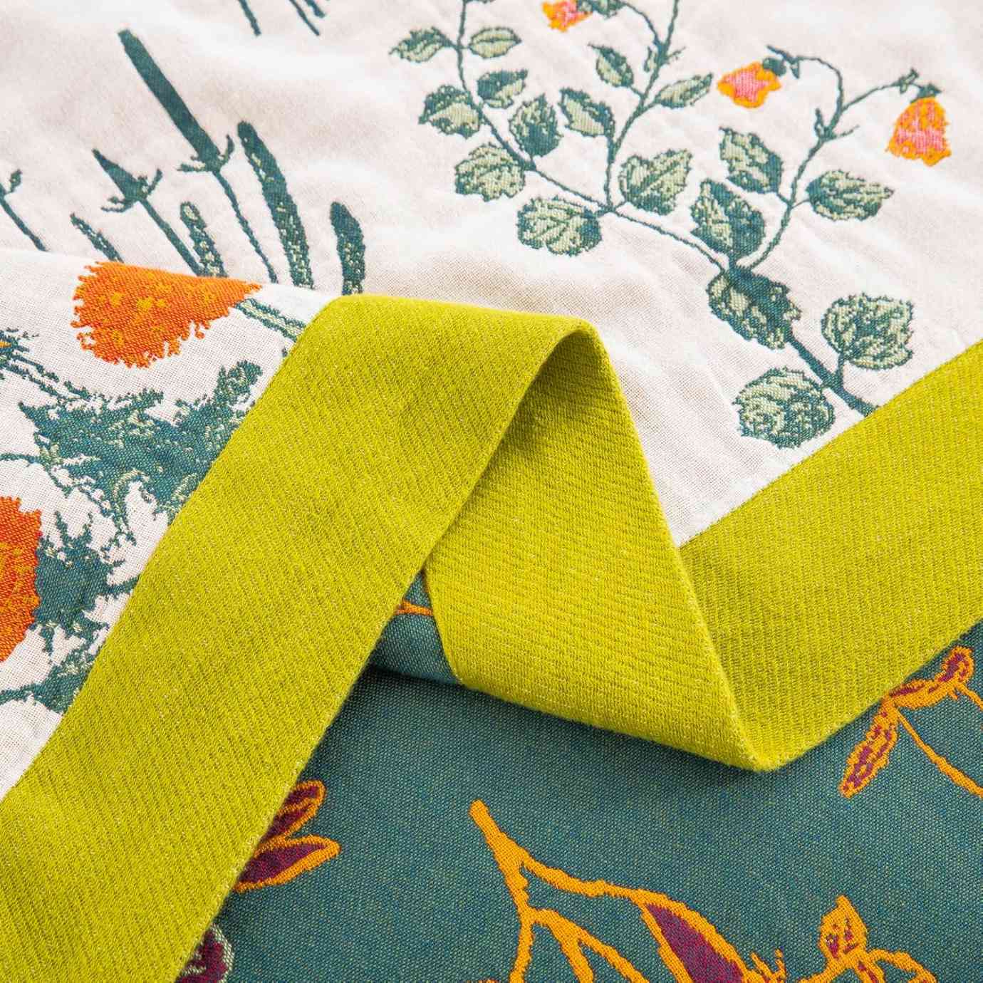 Elowen — Reversible Cotton Throw Blanket with Floral Design