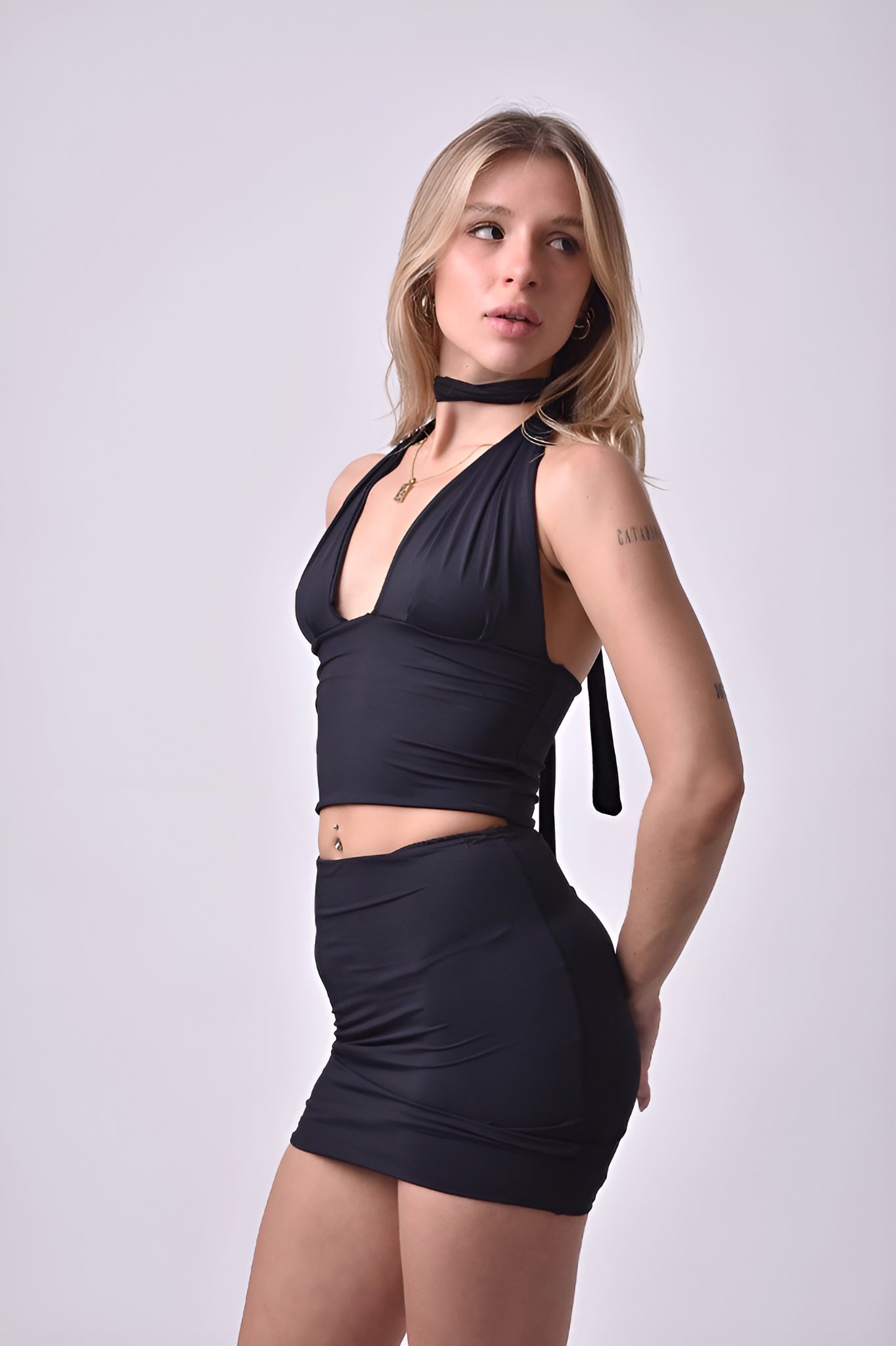 Liora — Women’s Polyamide Skirt and Cropped Top Set