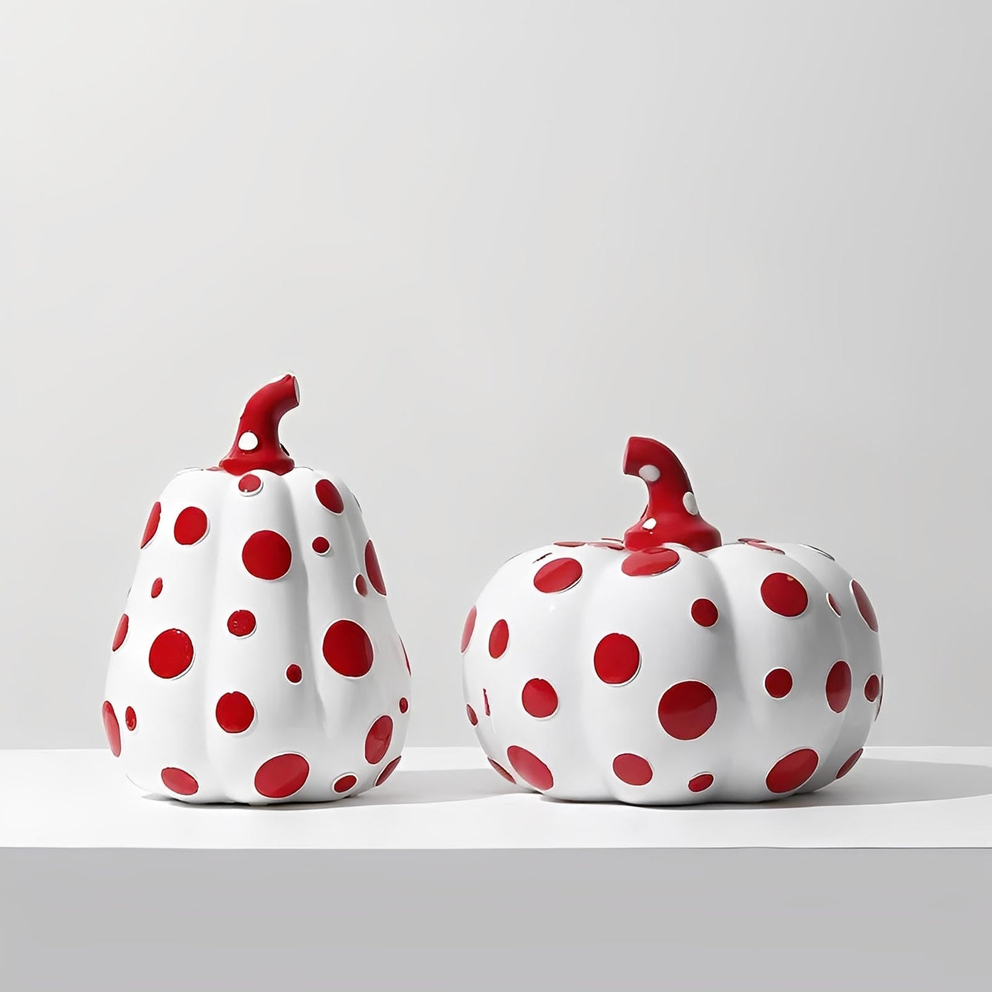 Liora — Polka Dot Resin Pumpkin Decor with Glossy Finish
