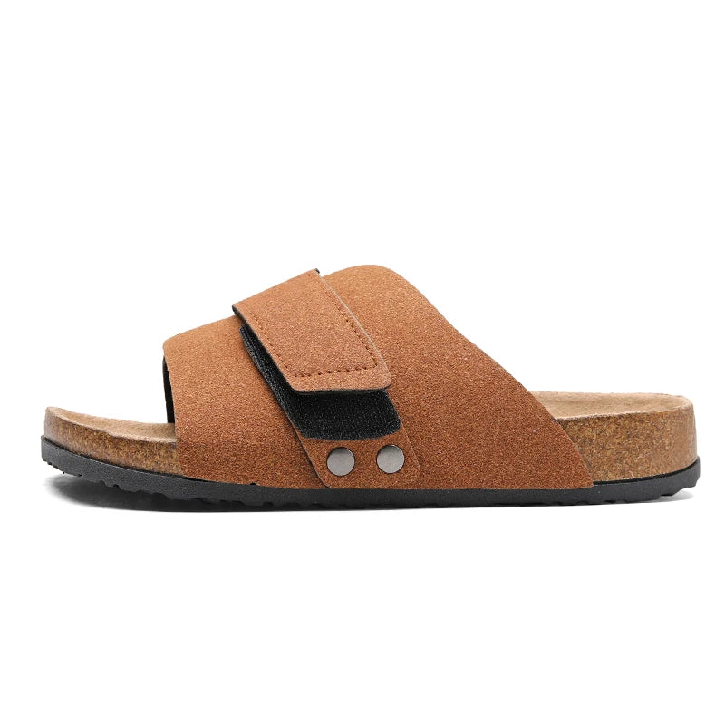 Linora — Men's Genuine Suede Leather Sandals with Adjustable Straps
