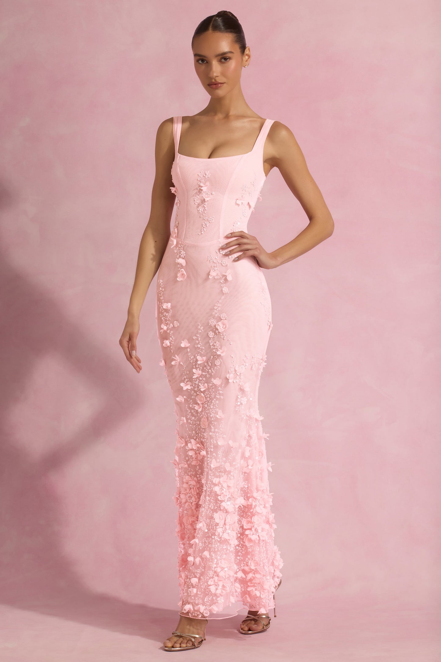 Vasanta Embellished Fishtail Corset Gown Pink™ — Own Every Room with Unforgettable Glamour and Effortless Confidence